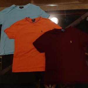 3 Ralph Lauren Polo Shirts Youth Short Sleeve All Size M (10-12)